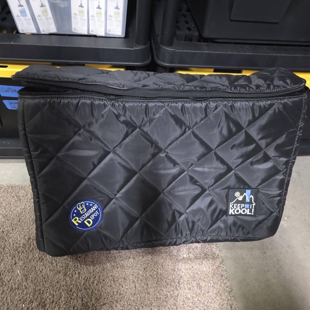 Keep It Kool Medium Insulated Food Transport Bag Cooler Reusable Black 30x20x8